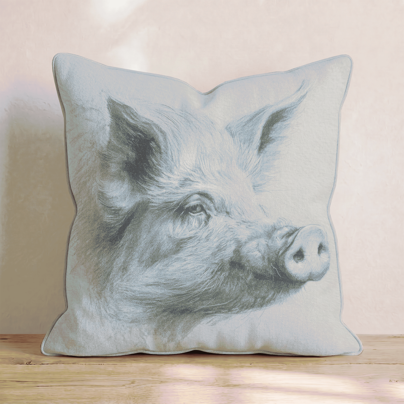 Piglet Portrait Close Throw Pillow - Hillcroft Home