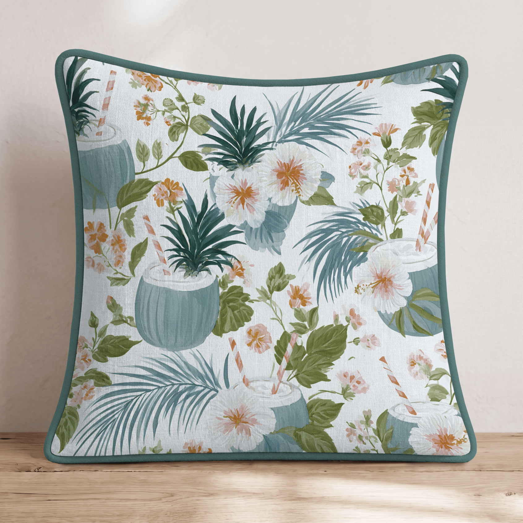 Pinã Colada In Paradise Throw Pillow - Hillcroft Home