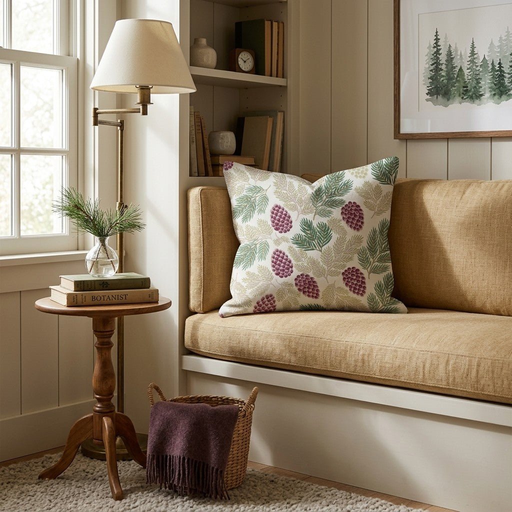 Pine Cone Botanical Throw Pillow - Hillcroft Home
