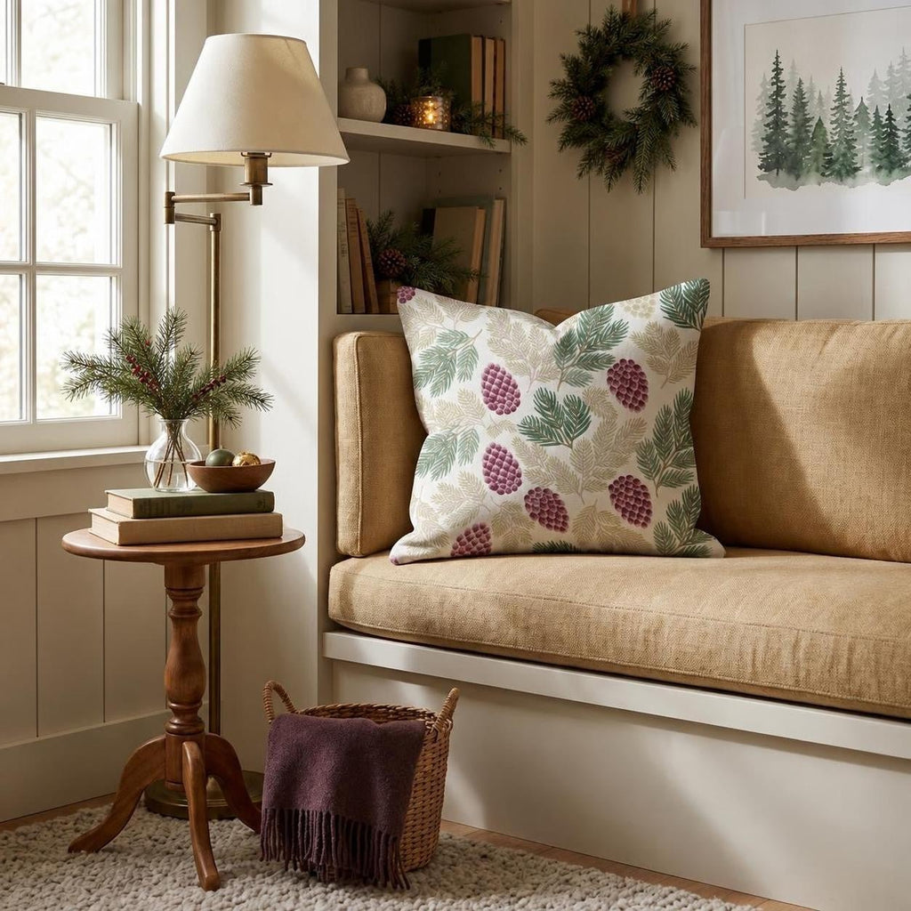 Pine Cone Botanical Throw Pillow throw pillow - Hillcroft Home
