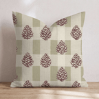 Pinecone Check Throw Pillow - Hillcroft Home