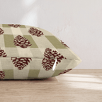 Pinecone Check Throw Pillow - Hillcroft Home