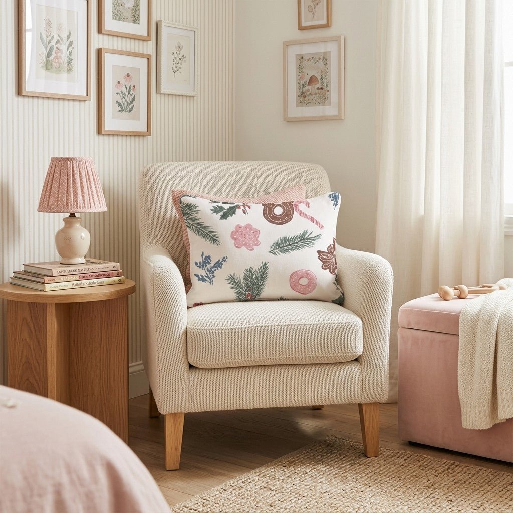 Pinecone Poinsettia Scatter Throw Pillow - Hillcroft Home