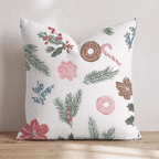 Pinecone Poinsettia Scatter Throw Pillow - Hillcroft Home