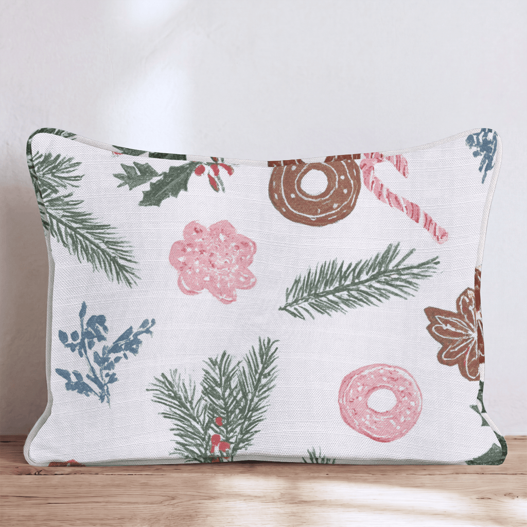 Pinecone Poinsettia Scatter Throw Pillow - Hillcroft Home