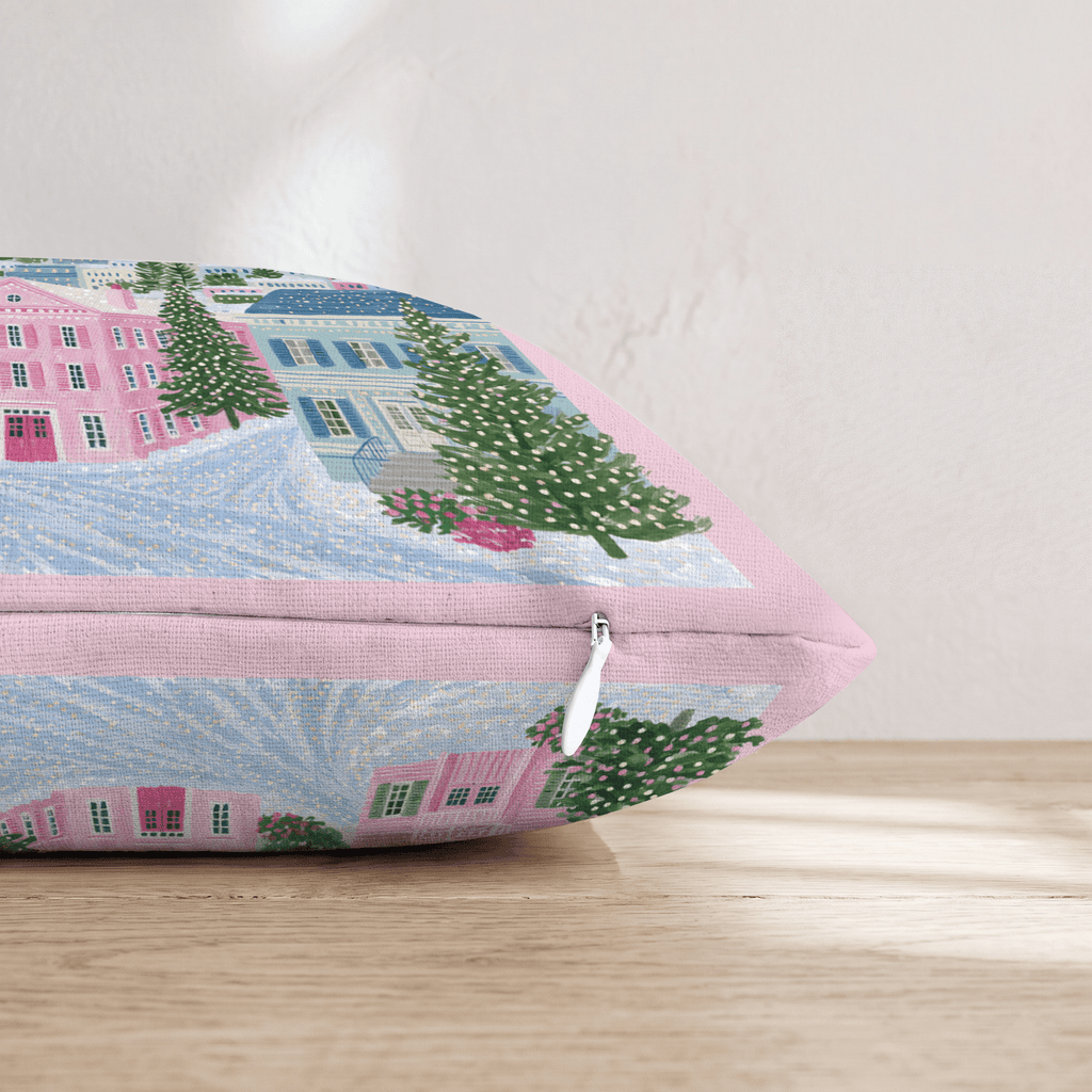 Pink Alpine Village Throw Pillow - Hillcroft Home