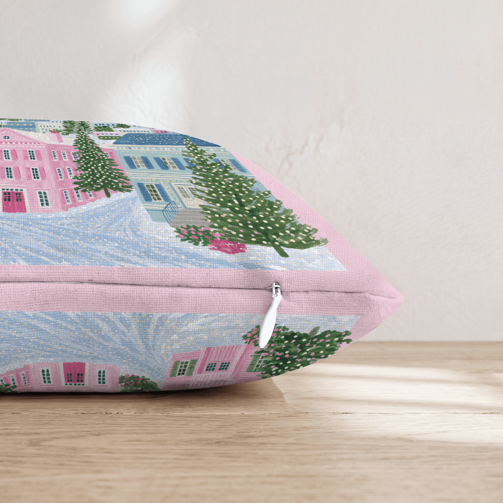 Pink Alpine Village Throw Pillow - Hillcroft Home