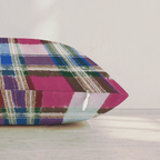 Pink and Red Tartan Throw Pillow throw pillow - Hillcroft Home