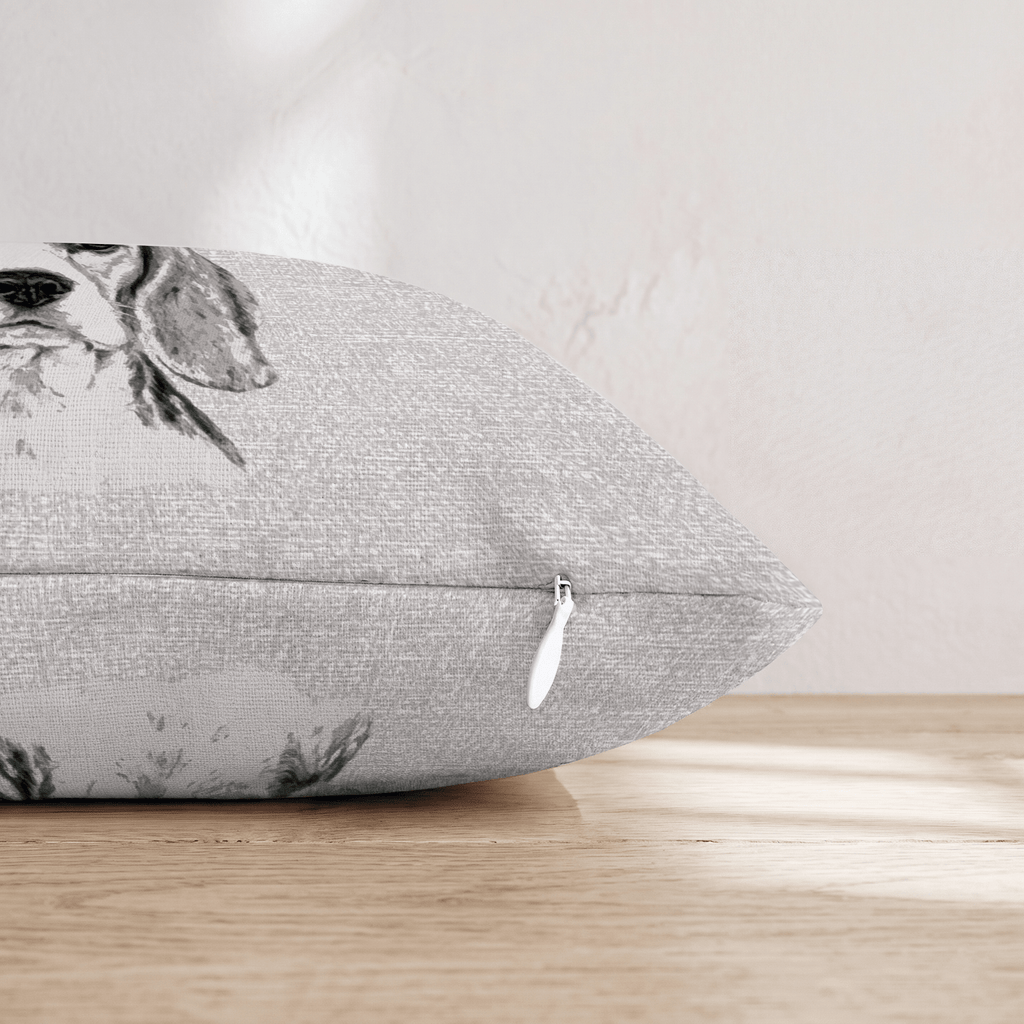 Pink Antler Beagle Throw Pillow - Hillcroft Home