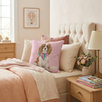 Pink Bandana Cavalier King Charles Spaniel Throw Pillow - Hillcroft Home
