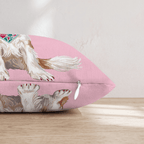 Pink Bandana Cavalier King Charles Spaniel Throw Pillow - Hillcroft Home