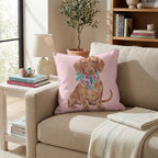 Pink Bandana Dachshund Throw Pillow - Hillcroft Home