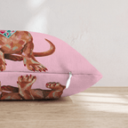 Pink Bandana Dachshund Throw Pillow - Hillcroft Home