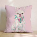 Pink Bandana French Bulldog Throw Pillow - Hillcroft Home