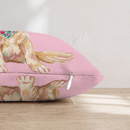 Pink Bandana Golden Retriever Throw Pillow - Hillcroft Home