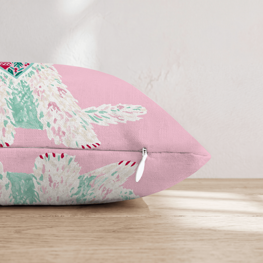 Pink Bandana Goldendoodle Throw Pillow - Hillcroft Home