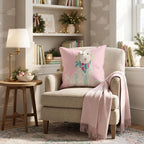 Pink Bandana Goldendoodle Throw Pillow throw pillow - Hillcroft Home