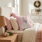 Pink Bandana Labradoodle Throw Pillow throw pillow - Hillcroft Home
