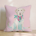 Pink Bandana Labrador Retriever Throw Pillow - Hillcroft Home