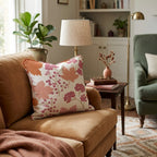 Pink Berries and Fall Leaves Throw Pillow - Hillcroft Home