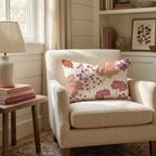 Pink Berries and Fall Leaves Throw Pillow - Hillcroft Home