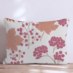 Pink Berries and Fall Leaves Throw Pillow - Hillcroft Home