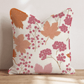Pink Berries and Fall Leaves Throw Pillow - Hillcroft Home