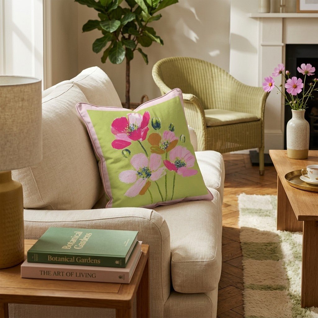Pink Bloom Power Throw Pillow - Hillcroft Home