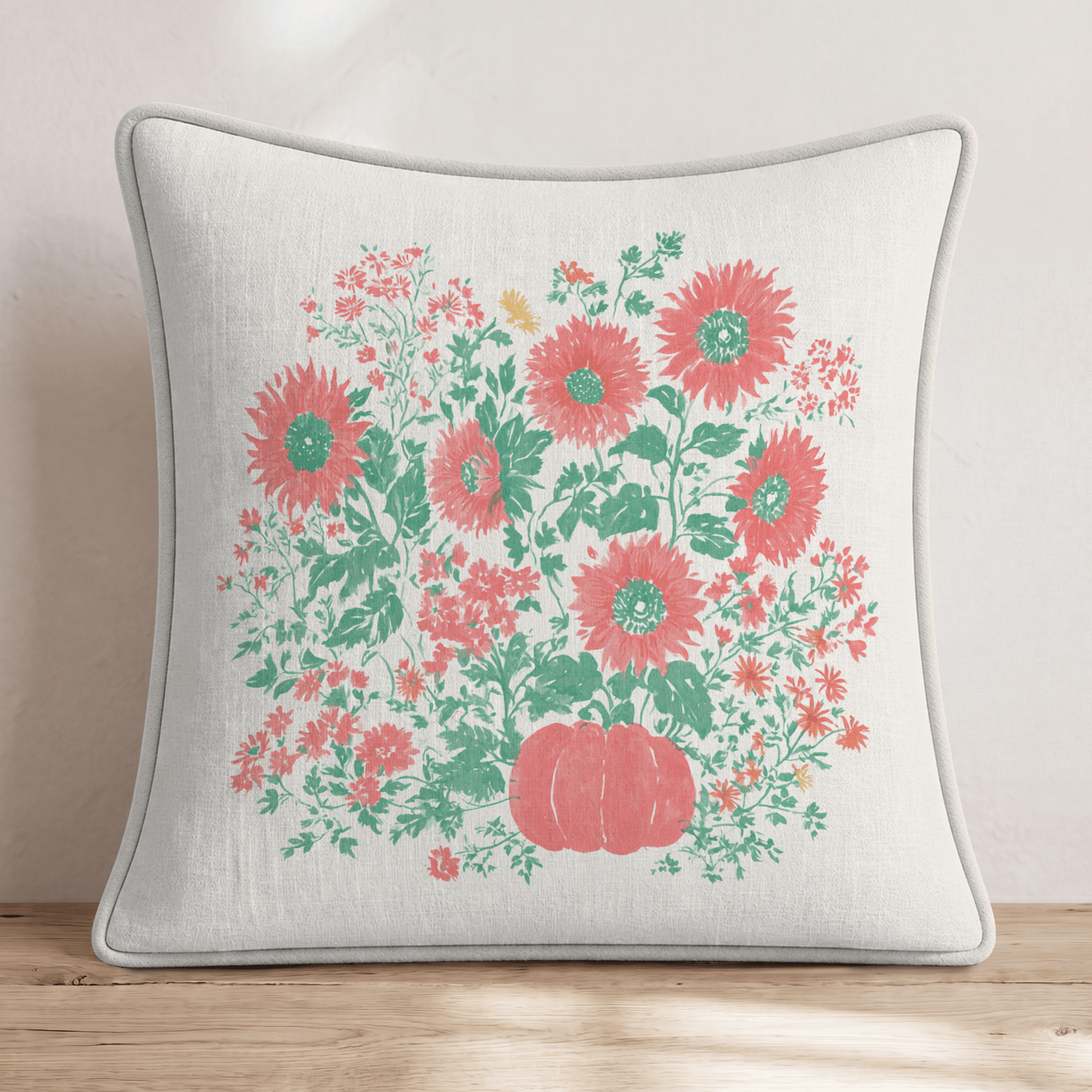 Pink Bloom Pumpkin Throw Pillow - Hillcroft Home