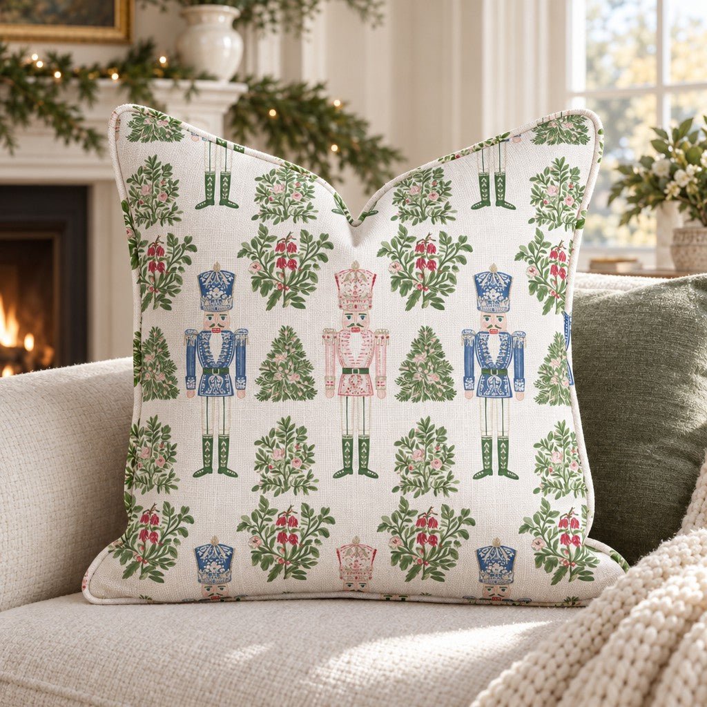 Pink & Blue Brigade Throw Pillow throw pillow - Hillcroft Home