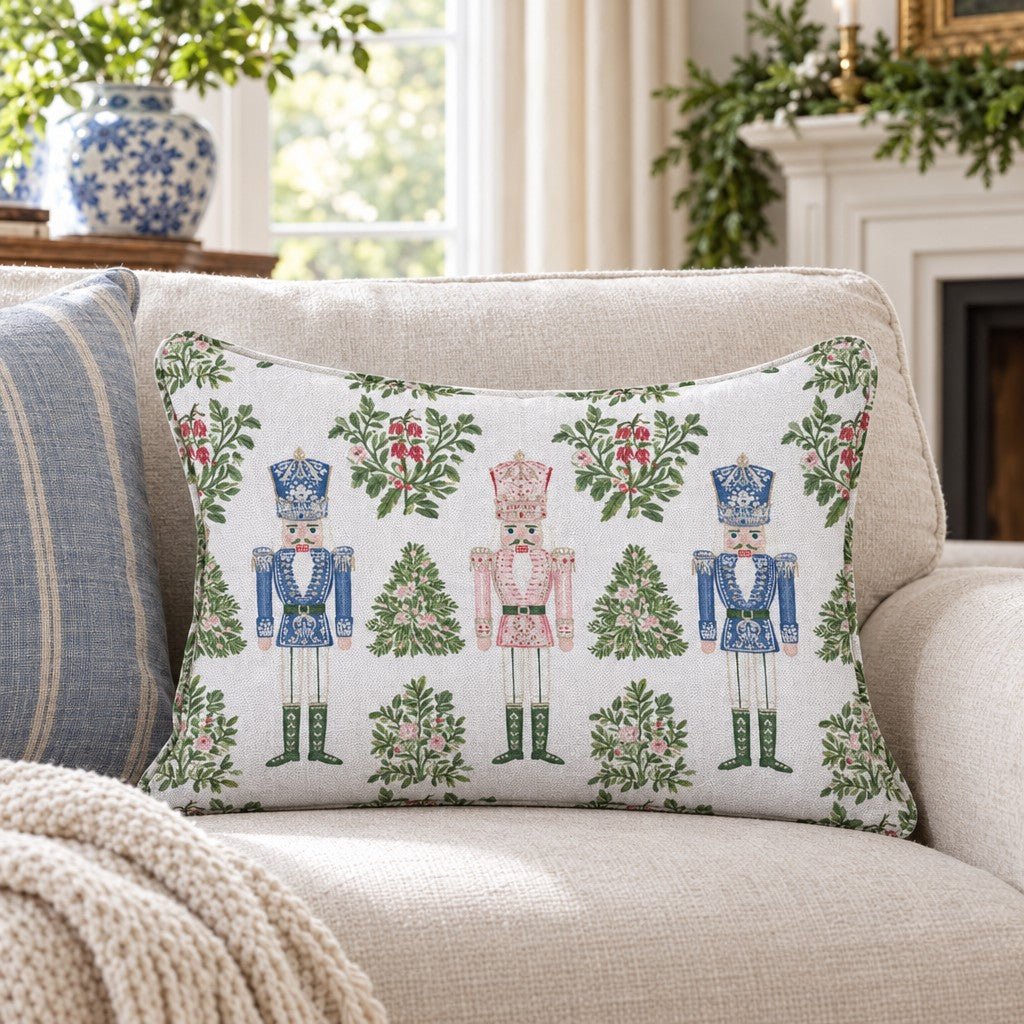 Pink & Blue Brigade Throw Pillow throw pillow - Hillcroft Home