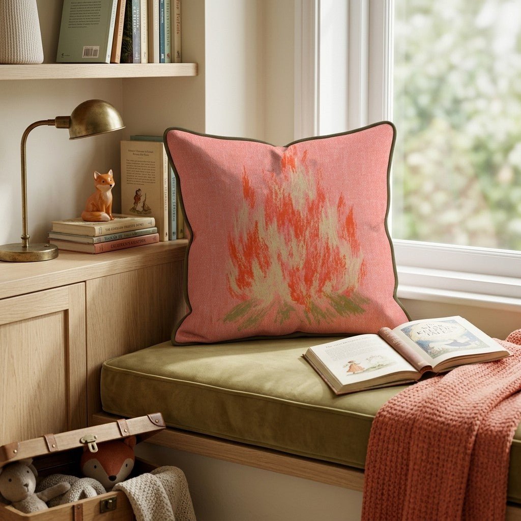 Pink Bonfire Throw Pillow - Hillcroft Home