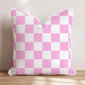 Pink Checkered Throw Pillow - Hillcroft Home