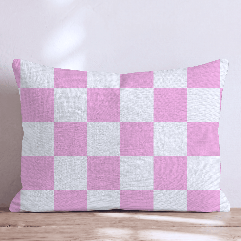 Pink Checkered Throw Pillow - Hillcroft Home