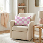 Pink Checkered Throw Pillow - Hillcroft Home