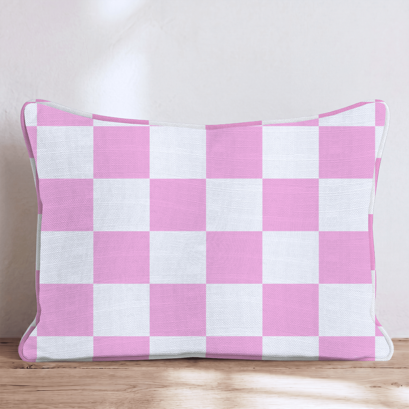 Pink Checkered Throw Pillow - Hillcroft Home