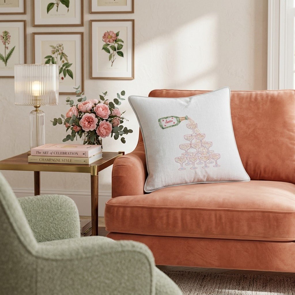 Pink Cheers Throw Pillow - Hillcroft Home