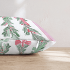 Pink Christmas Garland Throw Pillow - Hillcroft Home