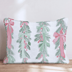 Pink Christmas Garland Throw Pillow - Hillcroft Home