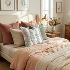 Pink Christmas Garland Throw Pillow - Hillcroft Home