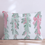 Pink Christmas Garland Throw Pillow - Hillcroft Home