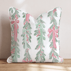 Pink Christmas Garland Throw Pillow - Hillcroft Home