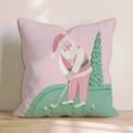 Pink Christmas Putt Throw Pillow - Hillcroft Home