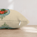 Pink Dotted Bow Wreath Throw Pillow - Hillcroft Home