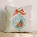 Pink Dotted Bow Wreath Throw Pillow - Hillcroft Home