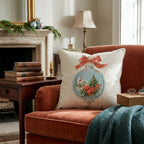 Pink Dotted Bow Wreath Throw Pillow - Hillcroft Home