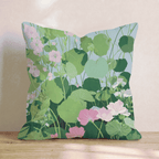 Pink Garden Blooms Throw Pillow - Hillcroft Home