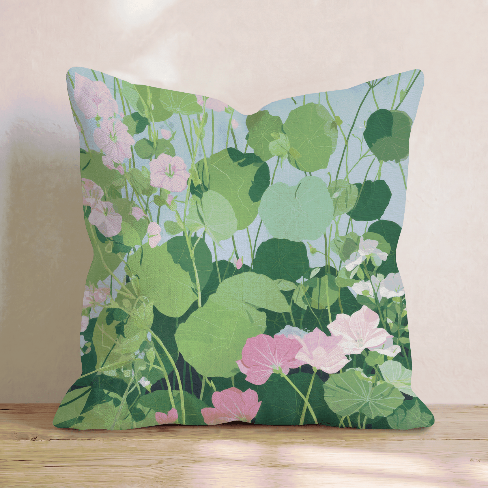 Pink Garden Blooms Throw Pillow - Hillcroft Home