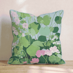 Pink Garden Blooms Throw Pillow - Hillcroft Home