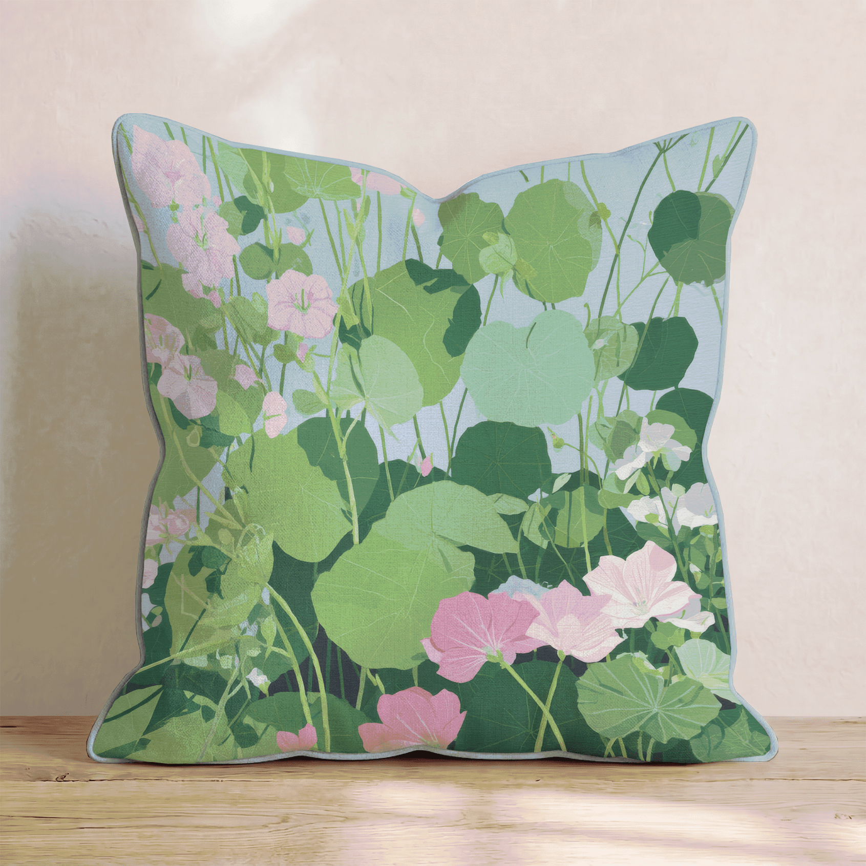 Pink Garden Blooms Throw Pillow - Hillcroft Home